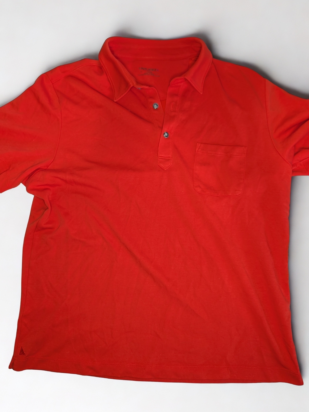 UNTUCKit Men's Bright Red Polo with Chest Pocket
